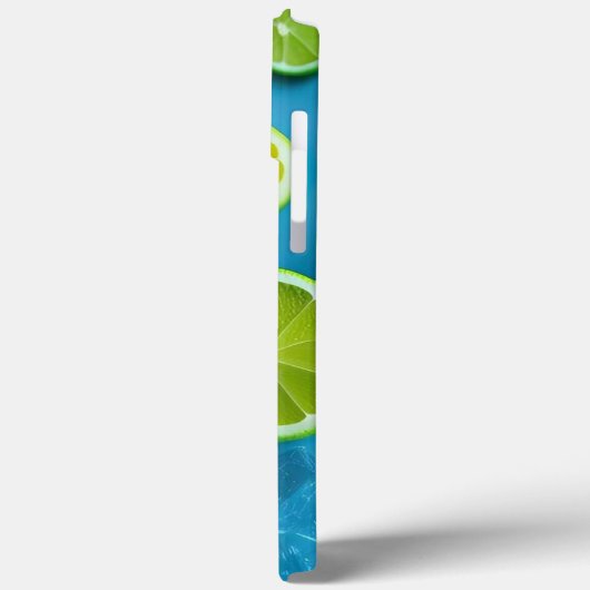 Verfrissende Limoen Slices en Ice on Blue Case-Mate iPhone Case (Achterkant / Links)