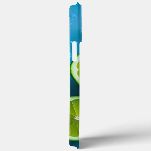 Verfrissende Limoen Slices en Ice on Blue Case-Mate iPhone Case (Achterkant / Rechts)