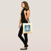 Verfrissende melksplash in glas tote bag