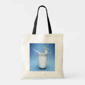 Verfrissende melksplash in glas tote bag (Achterkant)