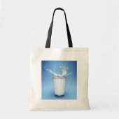 Verfrissende melksplash in glas tote bag (Voorkant)