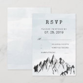 Verfrissende Mountain Woodland Forest bruiloft RSV RSVP Kaartje (Voorkant / Achterkant)