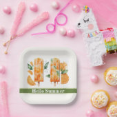 Verfrissende Oranje HALLO Popscles, Papieren Bordje (Feest)