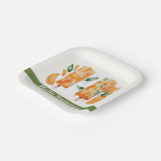 Verfrissende Oranje HALLO Popscles, Papieren Bordje (Gebogen)