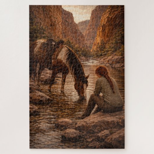 Verfrissende pauze | Paardenkunst | Puzzel (Verticaal)