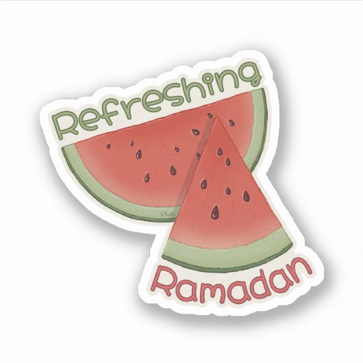 Verfrissende Ramadan Watermeloen Sticker (Voorkant)