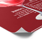 Verfrissende Strawberry Daiquiri Receptenbalk Poster (Hoek)