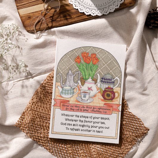 Verfrissende theepotten Verjaardag Kaart