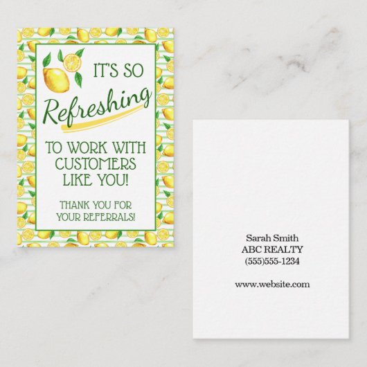 Verfrissende zomercitroen Pop door Notitiekaartje (Voorkant / Achterkant)