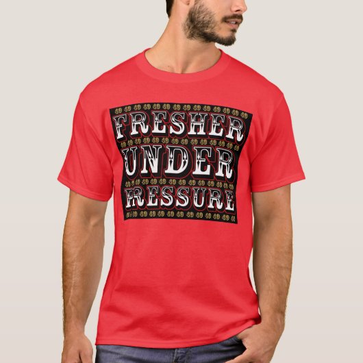 Verfrisser onder druk (zwart) t-shirt (Voorkant)
