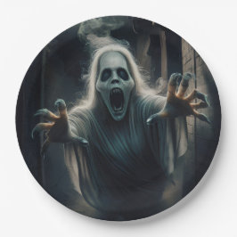 Verfrissing met de geesten. papieren bordje