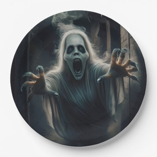 Verfrissing met de geesten. papieren bordje (Voorkant)