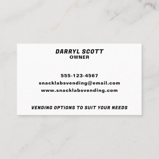 Verfrissingsmachines Line Art Visitekaartje (Achterkant)