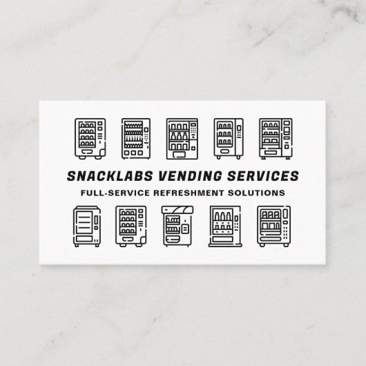 Verfrissingsmachines Line Art Visitekaartje (Voorkant)