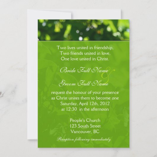 Verfrissingsveer, zomergroene bladeren Christelijk Kaart (Voorkant)