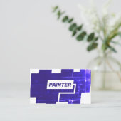 Verfrol blauwe muur visitekaartje (Staand voorkant)