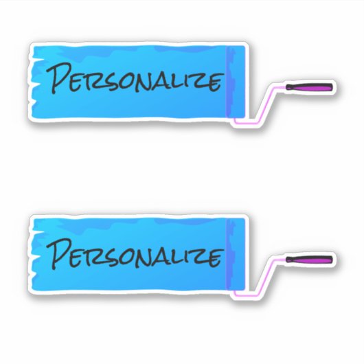 Verfrol natte verf blauw sticker (Voorkant)