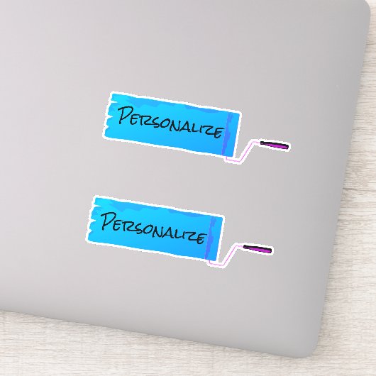 Verfrol natte verf blauw sticker (Detail)