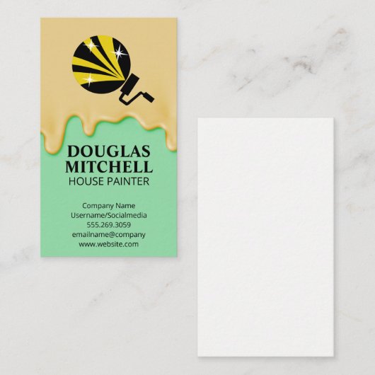 Verfrollerpictogram | Druppelende verf Visitekaartje (Voorkant / Achterkant)