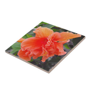 Verfromde Oranje Bloem Tegeltje