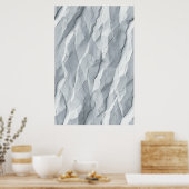 Verfrommeld oppervlak met facetten: Abstracte geom Poster (Keuken)