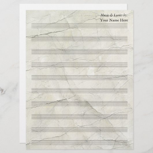  Verfrommeld Papier Blank Bladmuziek 10 Stave (Voorkant / Achterkant)