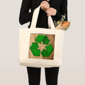 Verfrommeld papier en Recyclen symbool Grote Tote Bag (Voorkant (product))