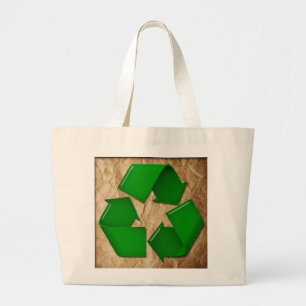 Verfrommeld papier en Recyclen symbool Grote Tote Bag