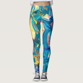 Verfrommelde regenboog Leggings (Voorkant)