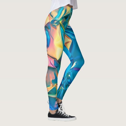 Verfrommelde regenboog Leggings (Rechts)