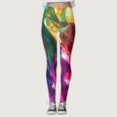 Verfrommelde regenboog Leggings (Voorkant)