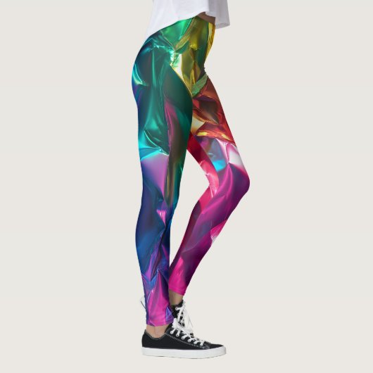 Verfrommelde regenboog Leggings (Rechts)