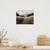  verfschilderij van witte wilde bloemen poster (Keuken)