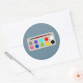 Verfset en verfpenseel ronde sticker (Envelop)
