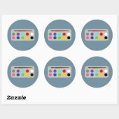 Verfset en verfpenseel ronde sticker (Vel)