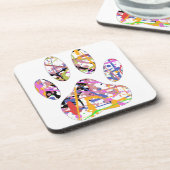 Verfspat Hond Pootafdruk Drankjes Onderzetter (Linkerzijde)