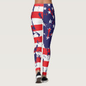 Verfspatten Amerikaanse vlag Leggings (Achterkant)