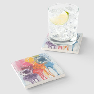 Verfspatten   Aquarel Kunstschilder Stenen Onderzetter