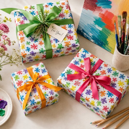 Verfspatten cadeaupapier