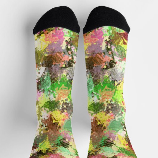 Verfspatten Herfst Kleur Bladeren Abstract Sokken (Top)