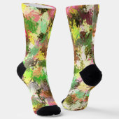 Verfspatten Herfst Kleur Bladeren Abstract Sokken (Gebogen)