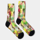 Verfspatten Herfst Kleur Bladeren Abstract Sokken (Rechts)