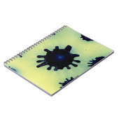 Verfspatten in blauw notitieboek (Linkerzijde)