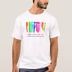 Verfspatten in meerdere kleuren, schilder & decora t-shirt