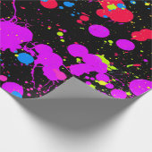 Verfspatten Neon, Nabootsing Glow in het Donker, Cadeaupapier (Hoek)