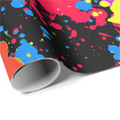 Verfspatten Neon, Nabootsing Glow in het Donker, Cadeaupapier (Rol Hoek)