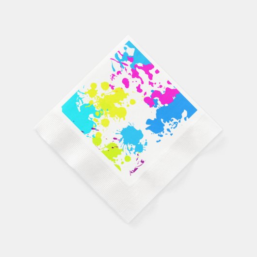 Verfspatten, Paintball, Neon Papieren Servetten (Hoek)