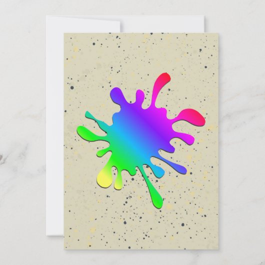 Verfspatten Paintball Verjaardag Kaart (Achterkant)