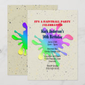 Verfspatten Paintball Verjaardag Kaart (Voorkant / Achterkant)