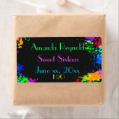 Verfspatten, Sweet Sixteen, Op maat gemaakte water Etiket (Insitu)